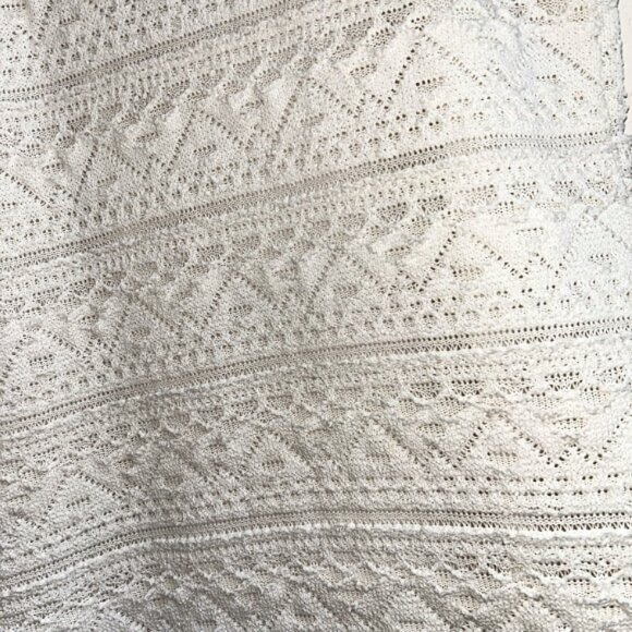 Anthropologie Sleeveless Textured Knit Shift Dress White Ivory Lace Pattern S - Picture 8 of 13